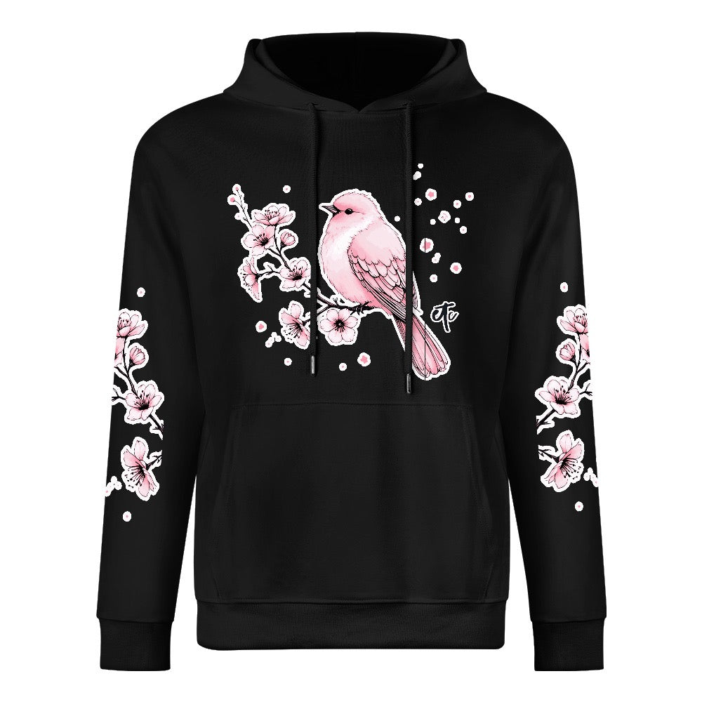 ETC Black - Pink Blossom Cotton Hoodie