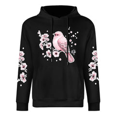 ETC Black - Pink Blossom Cotton Hoodie