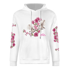 ETC Floral Fantail White Cotton Hoodie