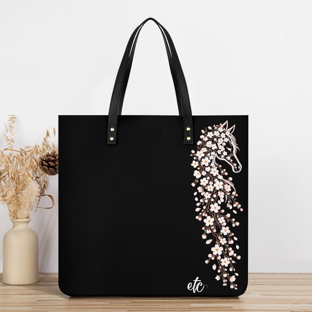 ETC Cherry Blossom Stencil PU Leather Tote