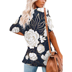 ETC Summer Peonies V NECK Tee