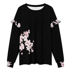 ETC Cherry Blossom Ruffle Crew