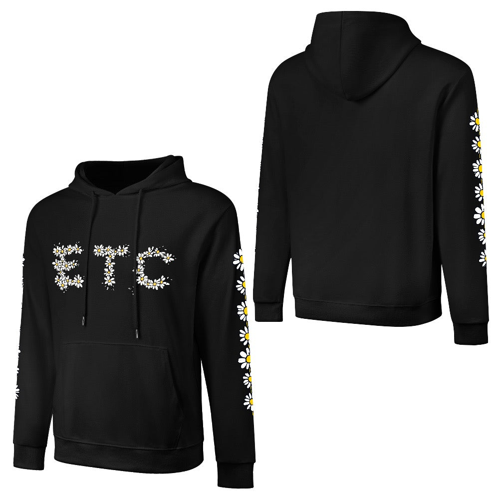 ETC Daisy Black Cotton Hoodie