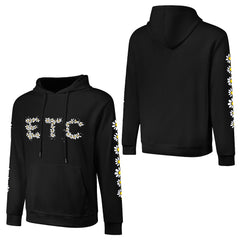 ETC Daisy Black Cotton Hoodie