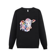 ETC Floral Cow Cotton Fleece Crew