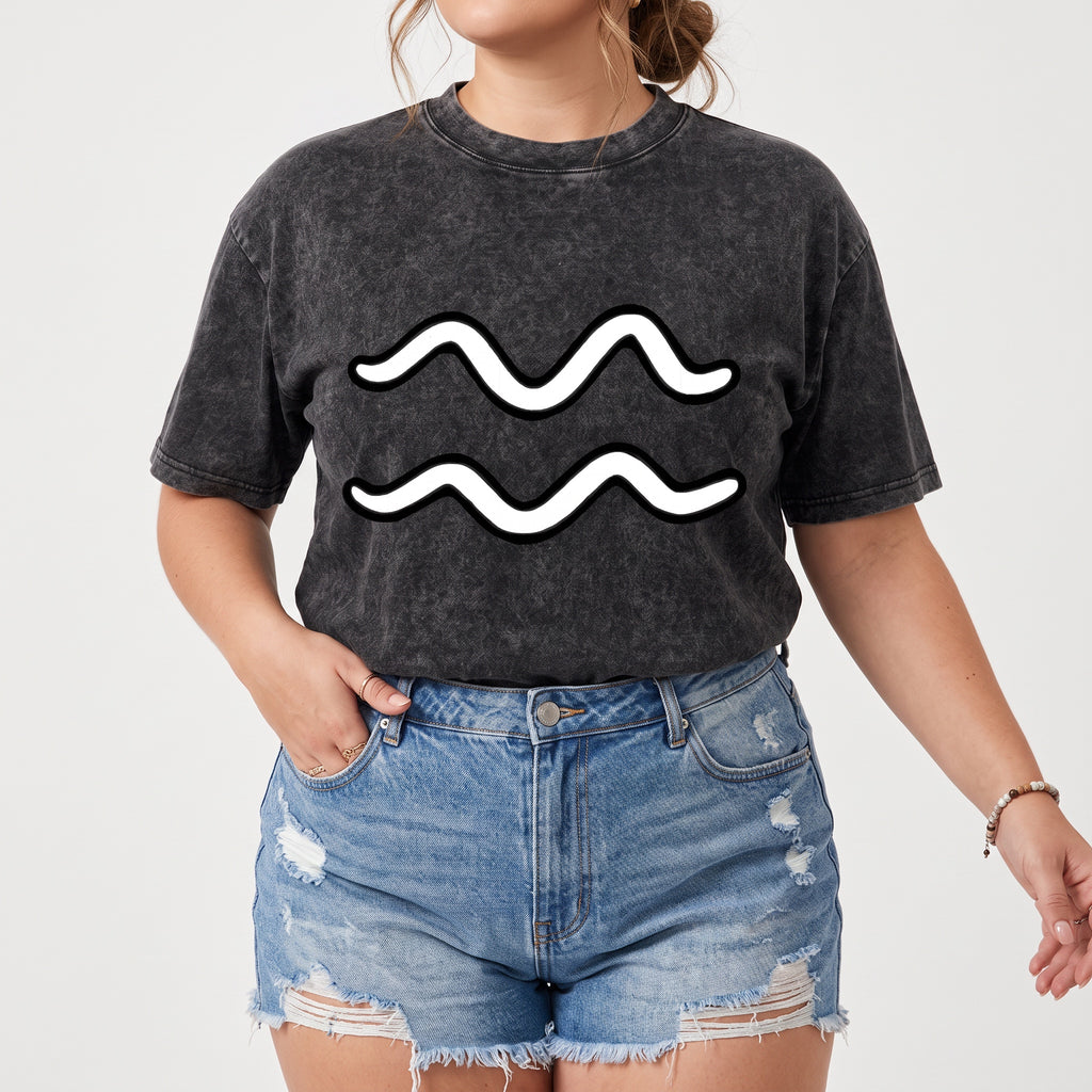 ETC Aquarius Zodiac Sign Vintage Wash Tee