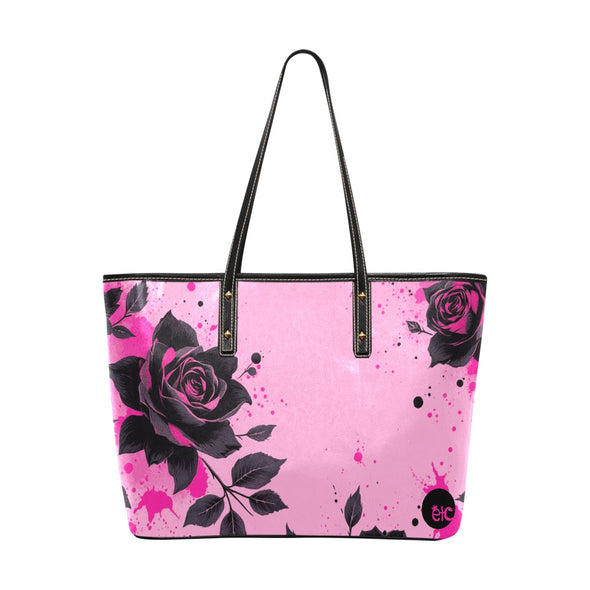 ETC Pink Rose Noir PU Leather Tote