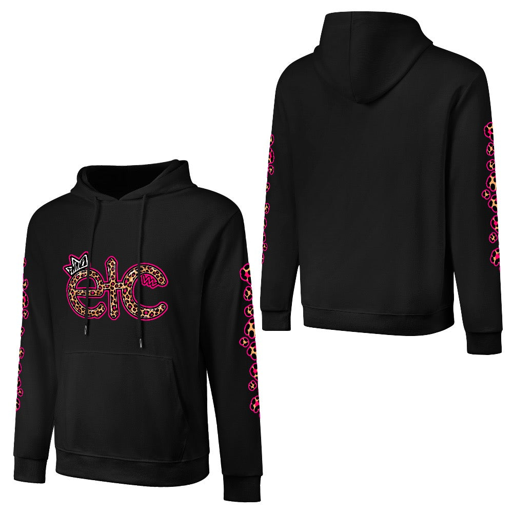 ETC Pink Leopard Cotton Hoodie