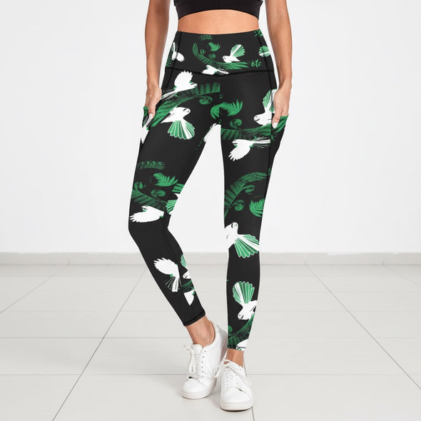 ETC Green Piwakawaka Koru Leggings