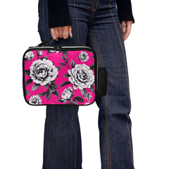 ETC Hot Pink Monochrome Floral Lunch Bag
