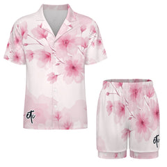 ETC Pink Floral Bloom Silky PJ Set