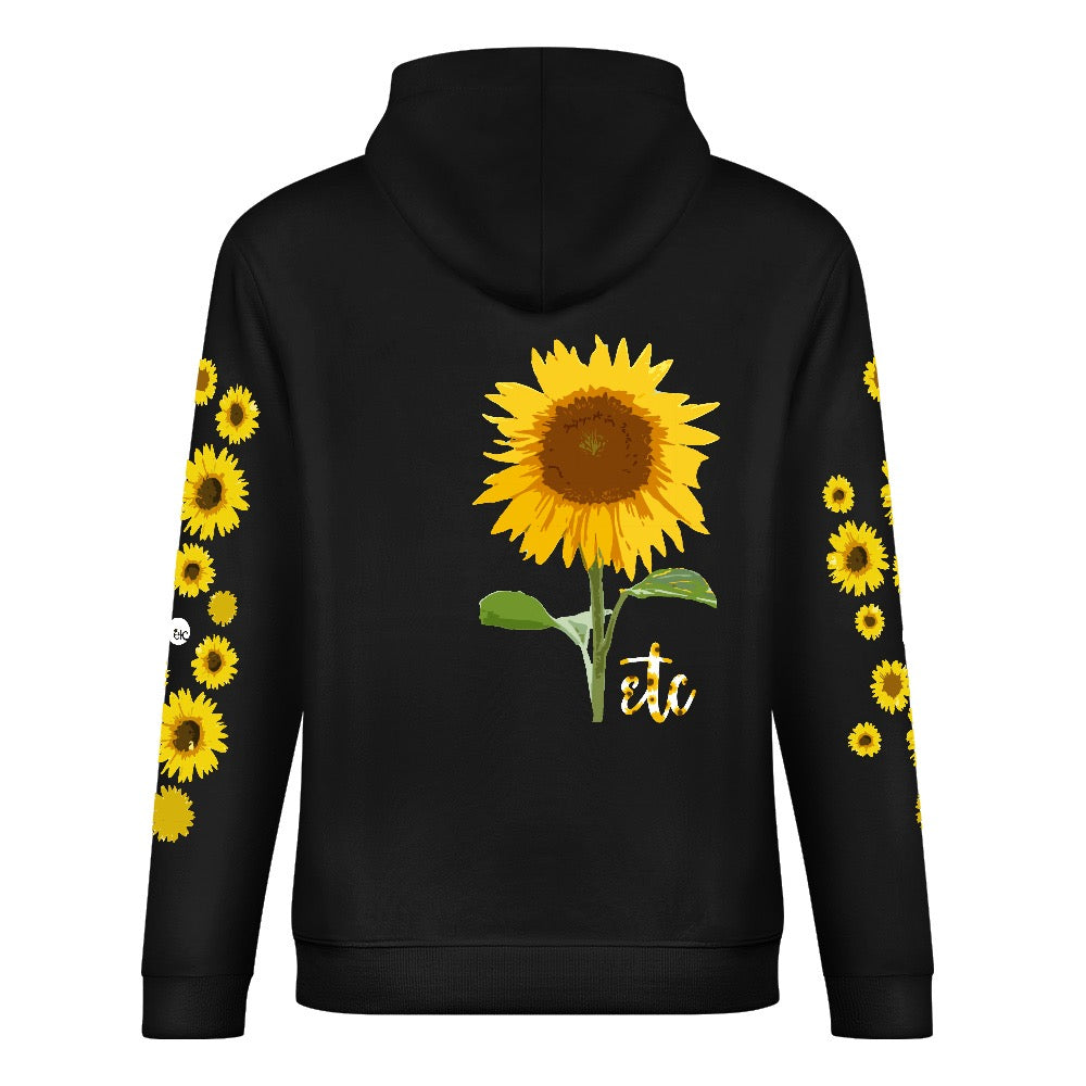 ETC Sunflower Cotton Black Hoodie