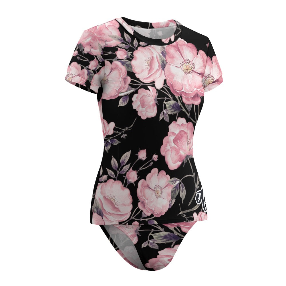 ETC Spring 17' Pink Peonies Two Piece Bikini Swimsuit