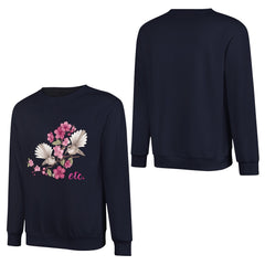 ETC Navy Floral Fantail Cotton Hoodie