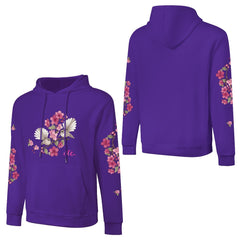 ETC Floral Fantail Purple Cotton hoodie