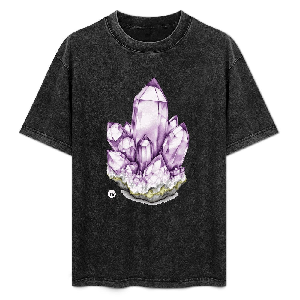 ETC Amethyst Crystal Acid Wash Tee
