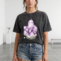 ETC Amethyst Crystal Acid Wash Tee