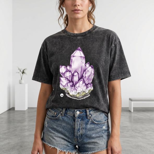 ETC Amethyst Crystal Acid Wash Tee