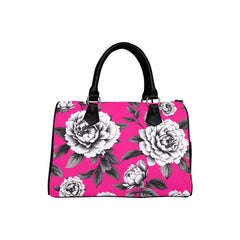 ETC Hot Pink Floral monochrome Barrel Handbag