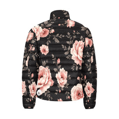 Vintage Floral Bomber Puffer Jacket