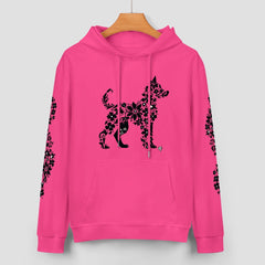 ETC Floral Dog Pink Cotton Hoodie
