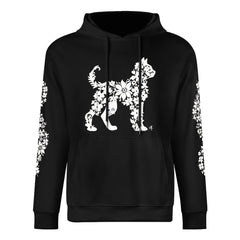 ETC Floral Cat Black Cotton Hoodie
