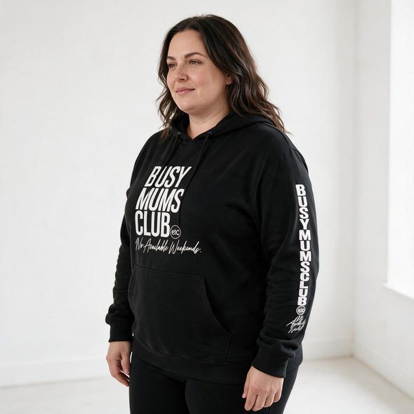 ETC Busy Mums Club Cotton Black Hoodie