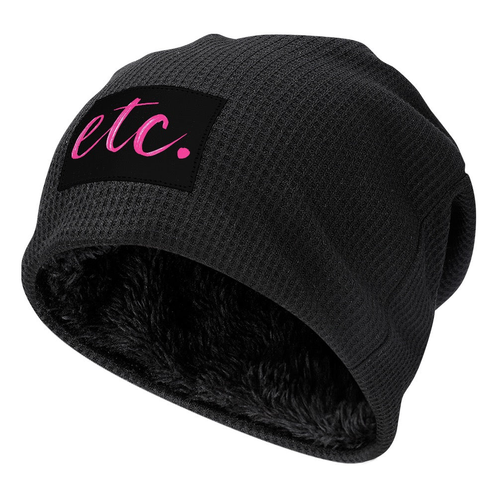 ETC Pink Logo Plush Beanie