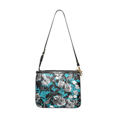 ETC Blue Floral Butterflies Shoulder Bag