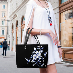 ETC Black Hummingbird Silhouette PU Leather Bag