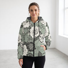ETC Green Floral Hooded Puffer