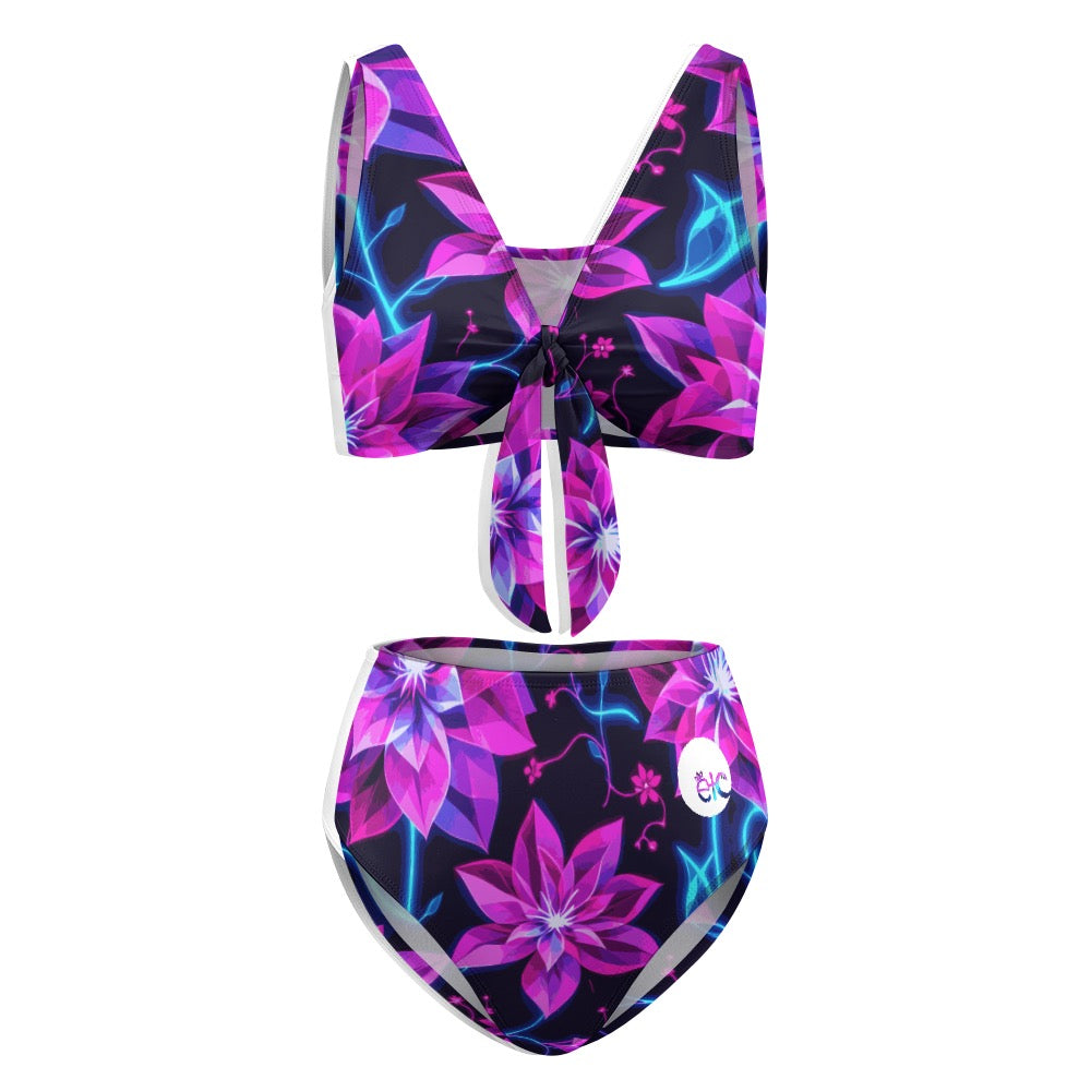ETC Neon Floral High Waist Bikini