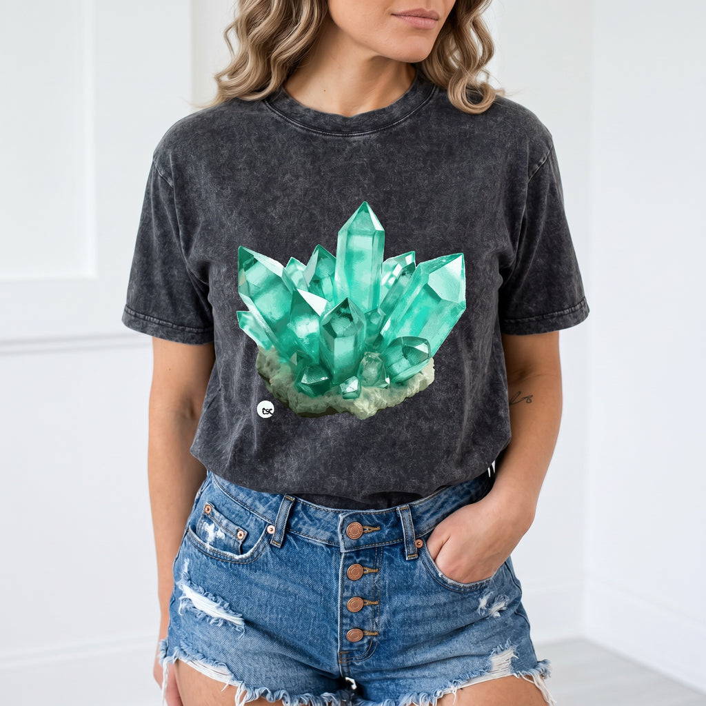 ETC Emerald Crystal Acid Wash Tee