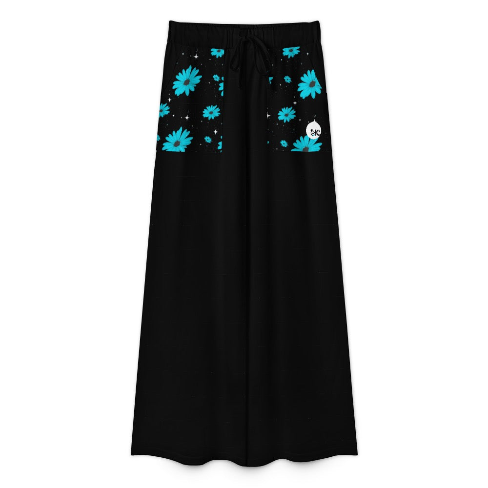 ETC Blue Daisies Wide Leg Tracks