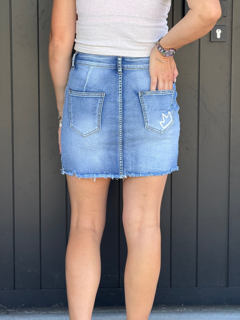 ETC Blue Stretch Denim Skirt