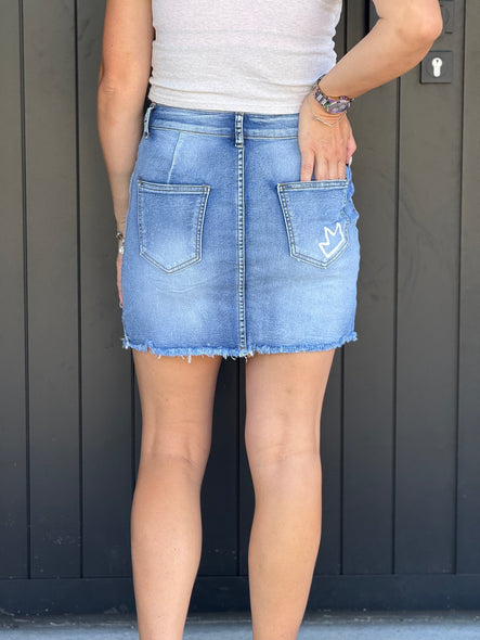 ETC Blue Stretch Denim Skirt