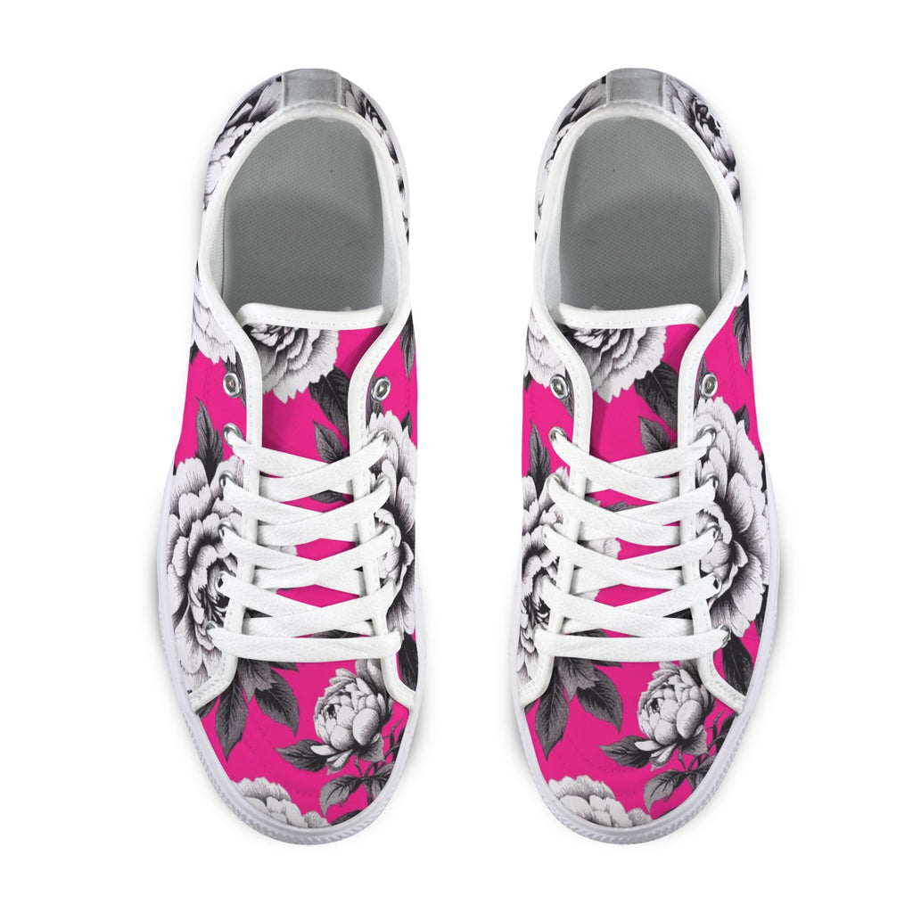 ETC Hot Pink Monochrome Floral Sneakers
