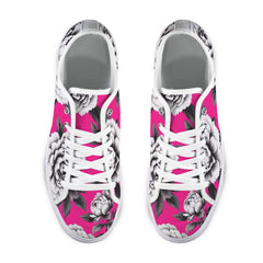 ETC Hot Pink Monochrome Floral Sneakers