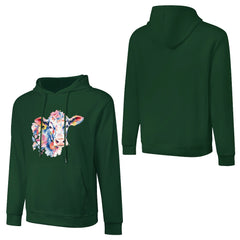 ETC Green Floral Cow Cotton Hoodie