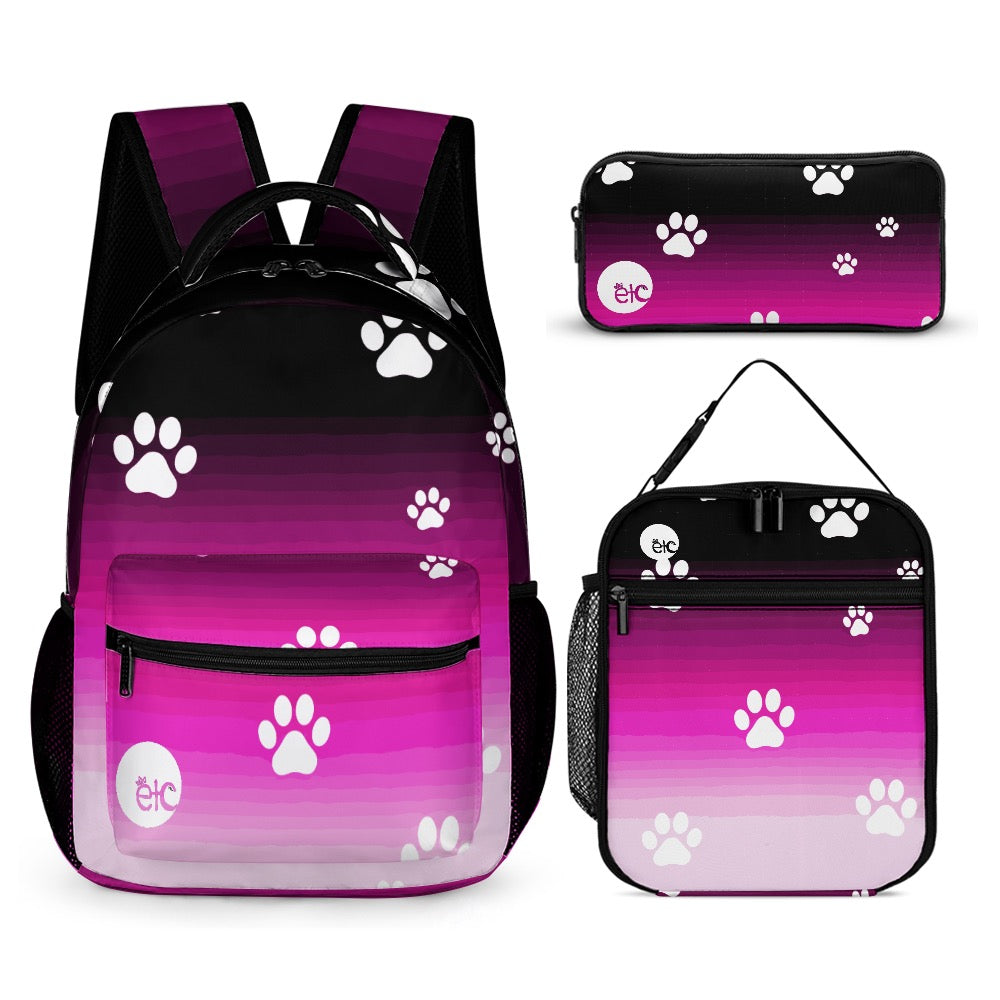 ETC Ombre Paws Backpack Set