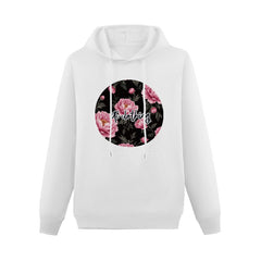 ETC Cotton Peonie Floral White Fleece Hoodie