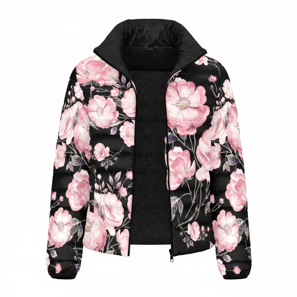 ETC LightWeight Peonies Puffer Bomber Jacket