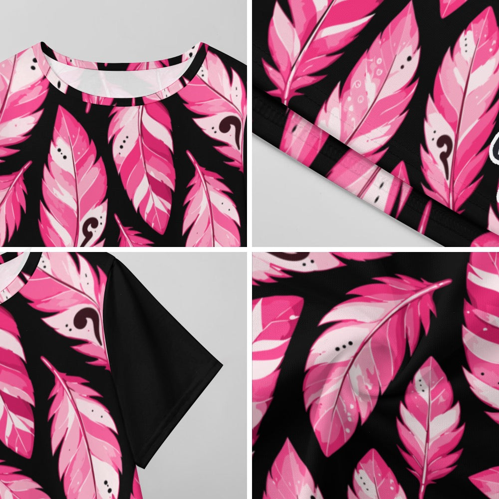 ETC Limited Edition Pink Feather Tee Dress