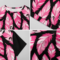 ETC Limited Edition Pink Feather Tee Dress