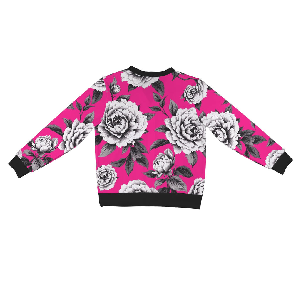 ETC Hot Pink Monochrome Floral Cardigan