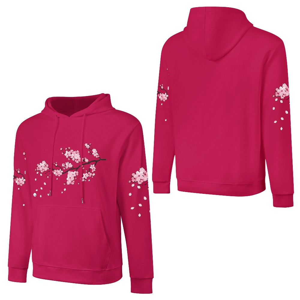 ETC Cherry Blossom Deep Pink Cotton Hoodie