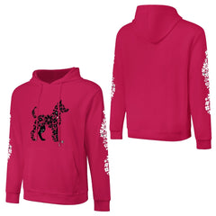 ETC Floral Dog Deep Pink Cotton Hoodie