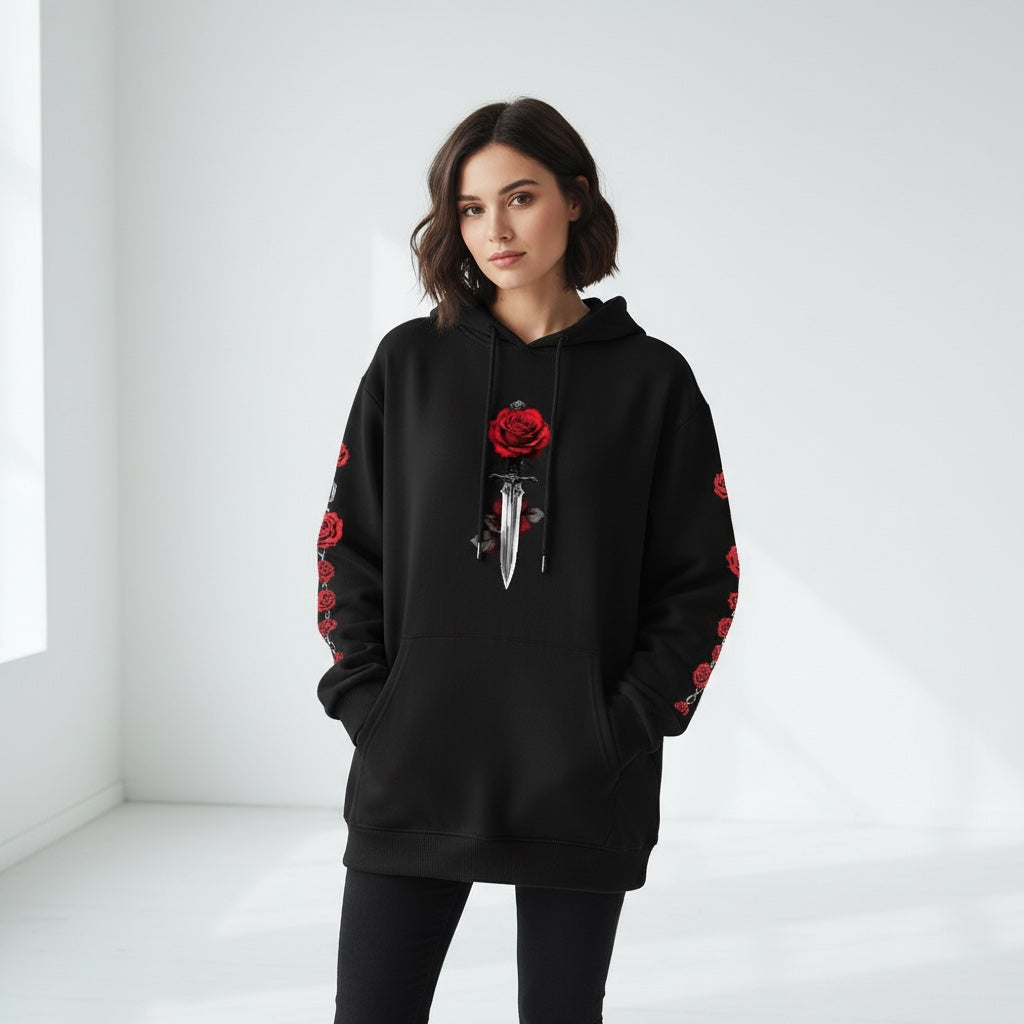 ETC Rose Dagger Cotton Hoodie
