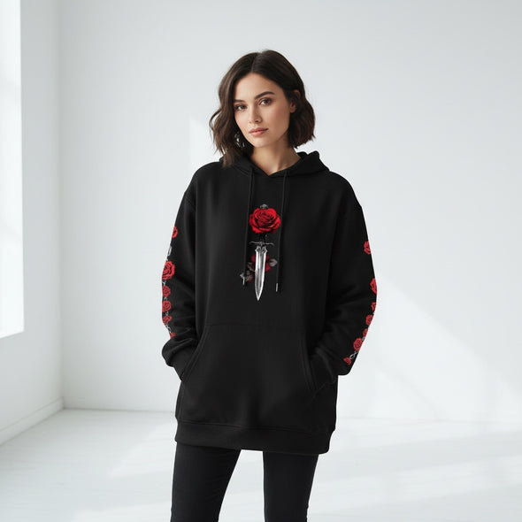 ETC Rose Dagger Cotton Hoodie