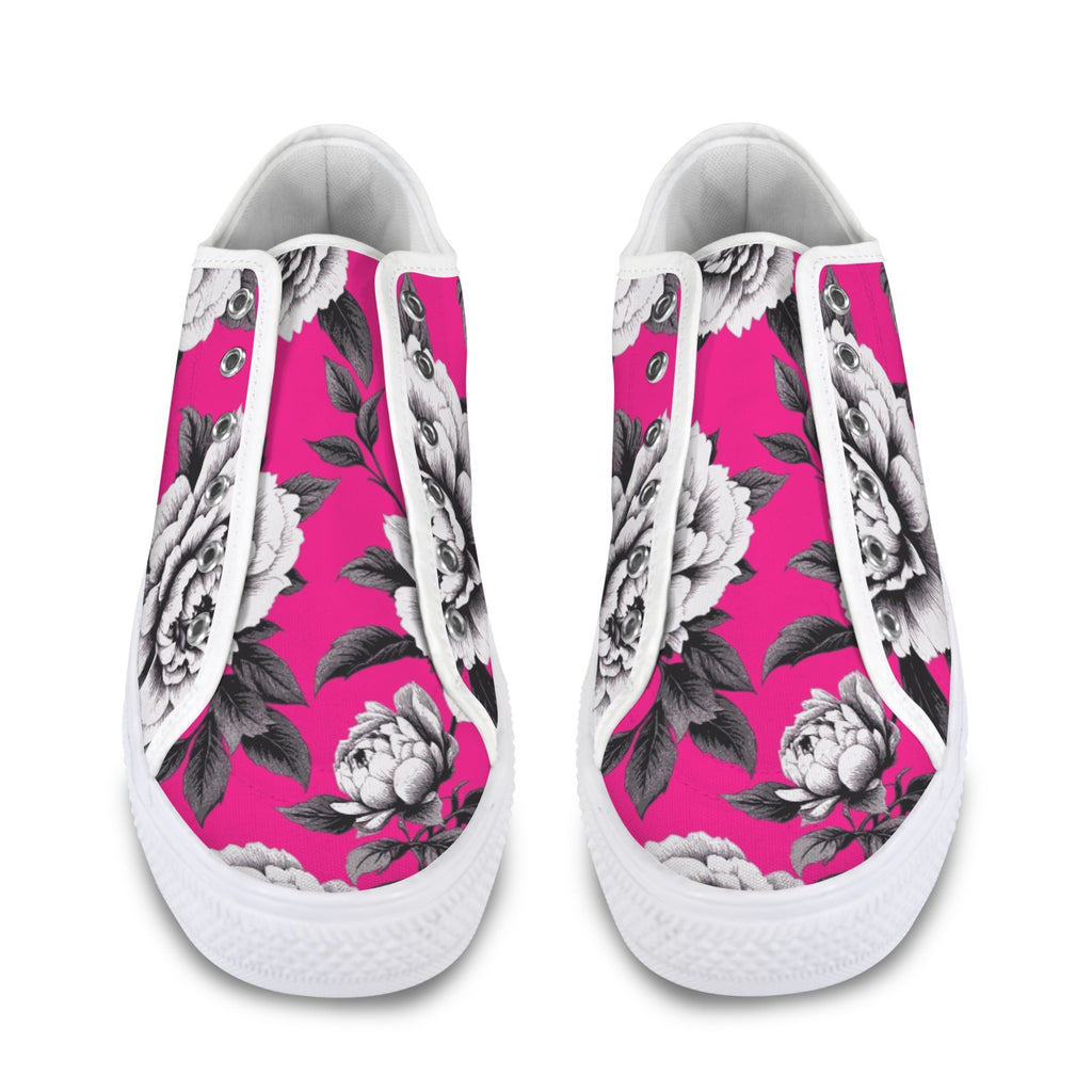 ETC Hot Pink Monochrome Floral Sneakers